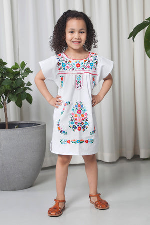 Flared-skirt dress - White - Kids | H&M IN